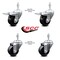 Service Caster 3.5 Inch Soft Rubber Wheel Swivel 10mm Stem Caster Total Lock Brake, 2PK SCC-TSTTL20S3514-SRS-M1015-2-S-2 - alternate 5